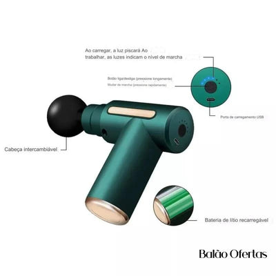 Massageador Elétrico Pulse™️ - Portátil de Alta Frequência com Carregamento USB