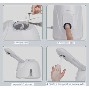 Vaporizador De Ozonio Facial Portátil P/ Limpeza De Pele